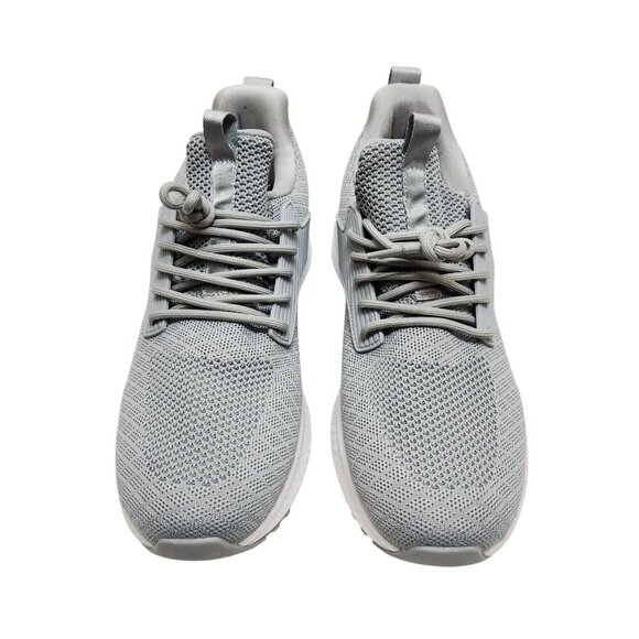 Men's Gray Athletic Sneakers Size 10.5 Lightweight Breathable Knit Fabric - Picture 4 of 11